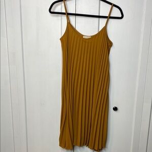 See You Monday LA Mustard Pleated Midi/Mini Dress - NWTs